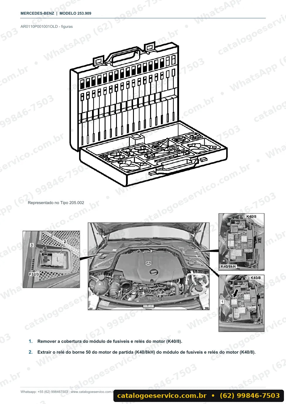 Página de procedimento do manual de oficina Mercedes-Benz GLC 250 (X253)