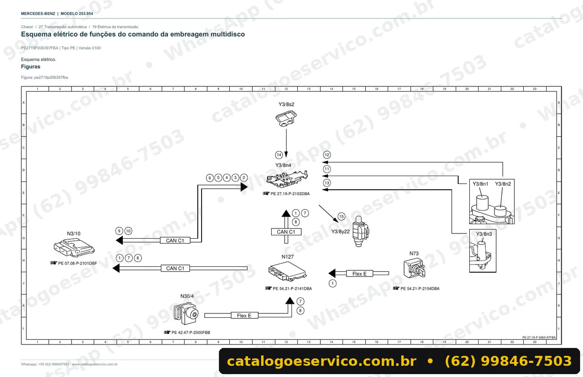 Página de esquema elétrico do manual Mercedes-Benz GLC 350 (X253)
