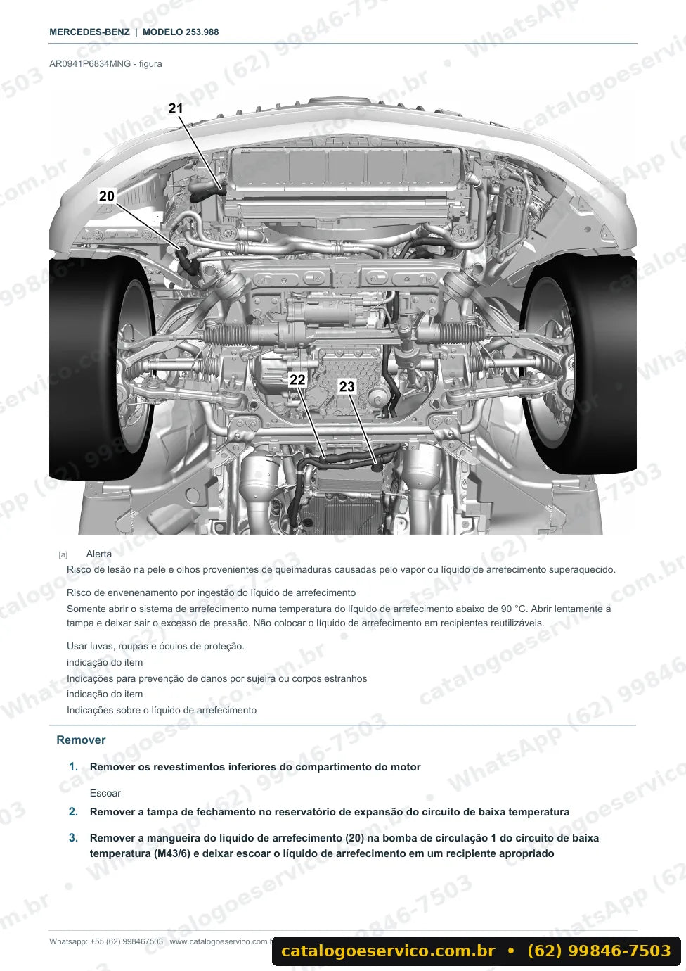 Página de procedimento do manual de oficina Mercedes-Benz GLC 63 AMG (X253)