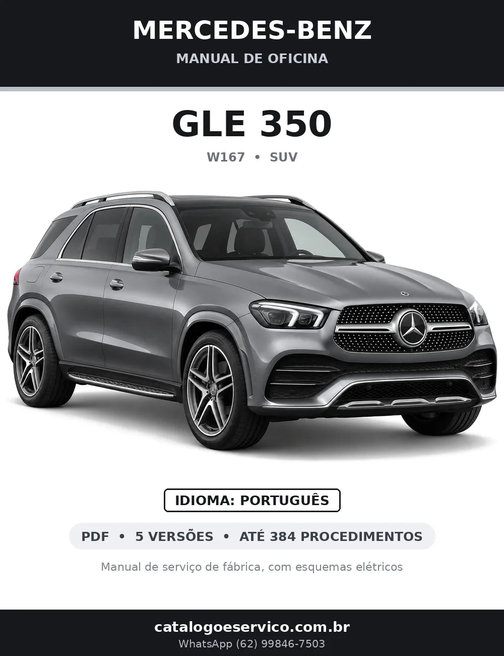 Capa do manual de oficina Mercedes-Benz GLE 350 (W167)