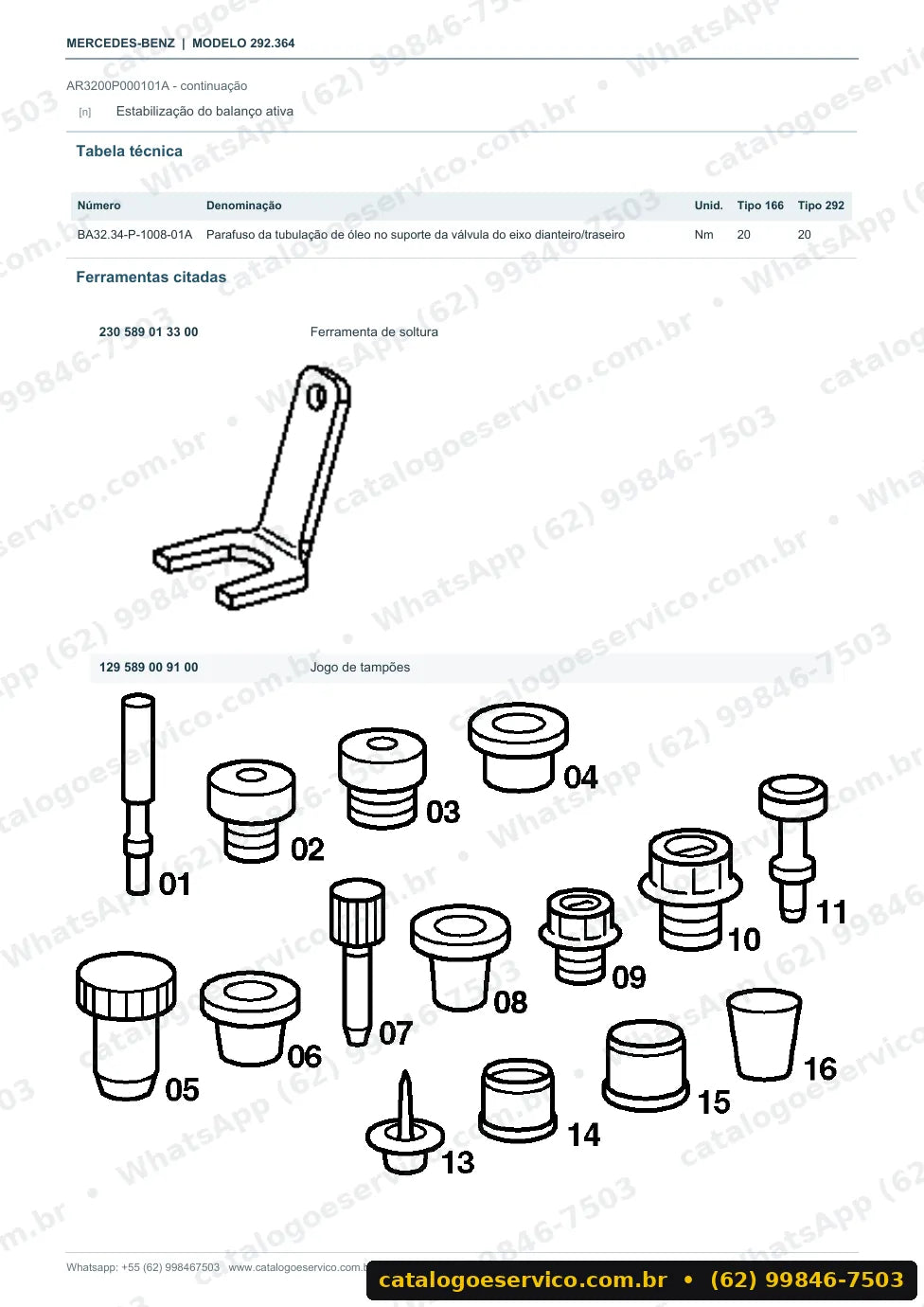 Página de procedimento do manual de oficina Mercedes-Benz GLE 450 / GLE 43 AMG 4MATIC (C292)