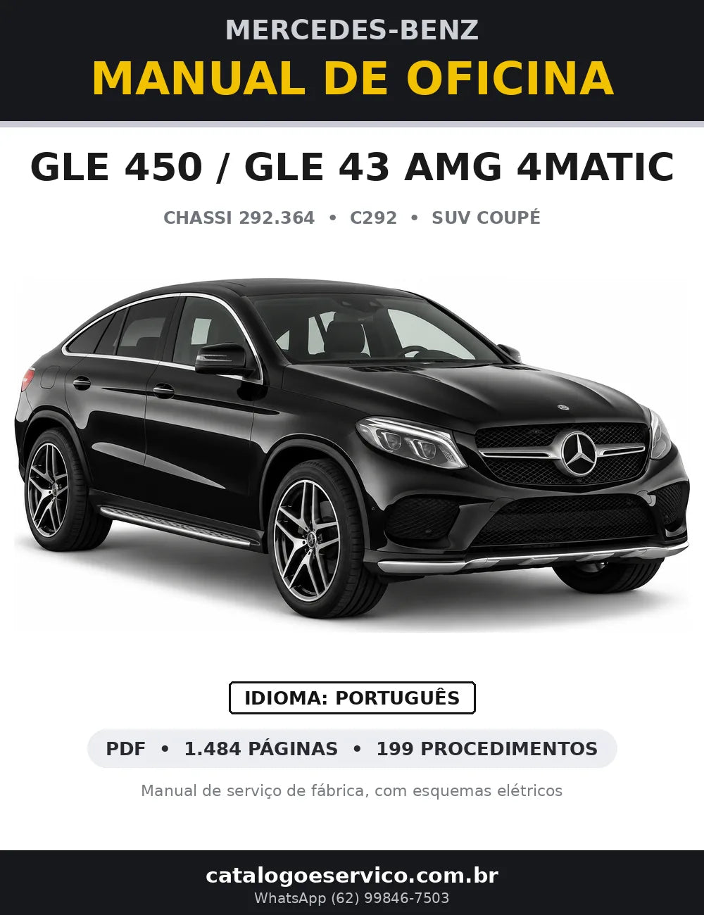 Capa do manual de oficina Mercedes-Benz GLE 450 / GLE 43 AMG 4MATIC (C292)