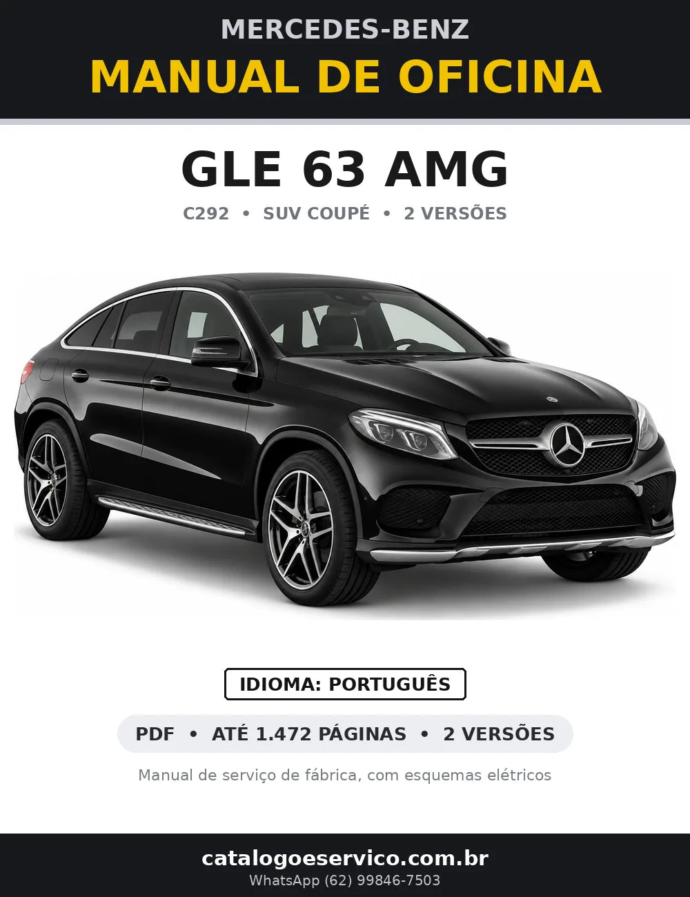 Capa do manual de oficina Mercedes-Benz GLE 63 AMG (C292)