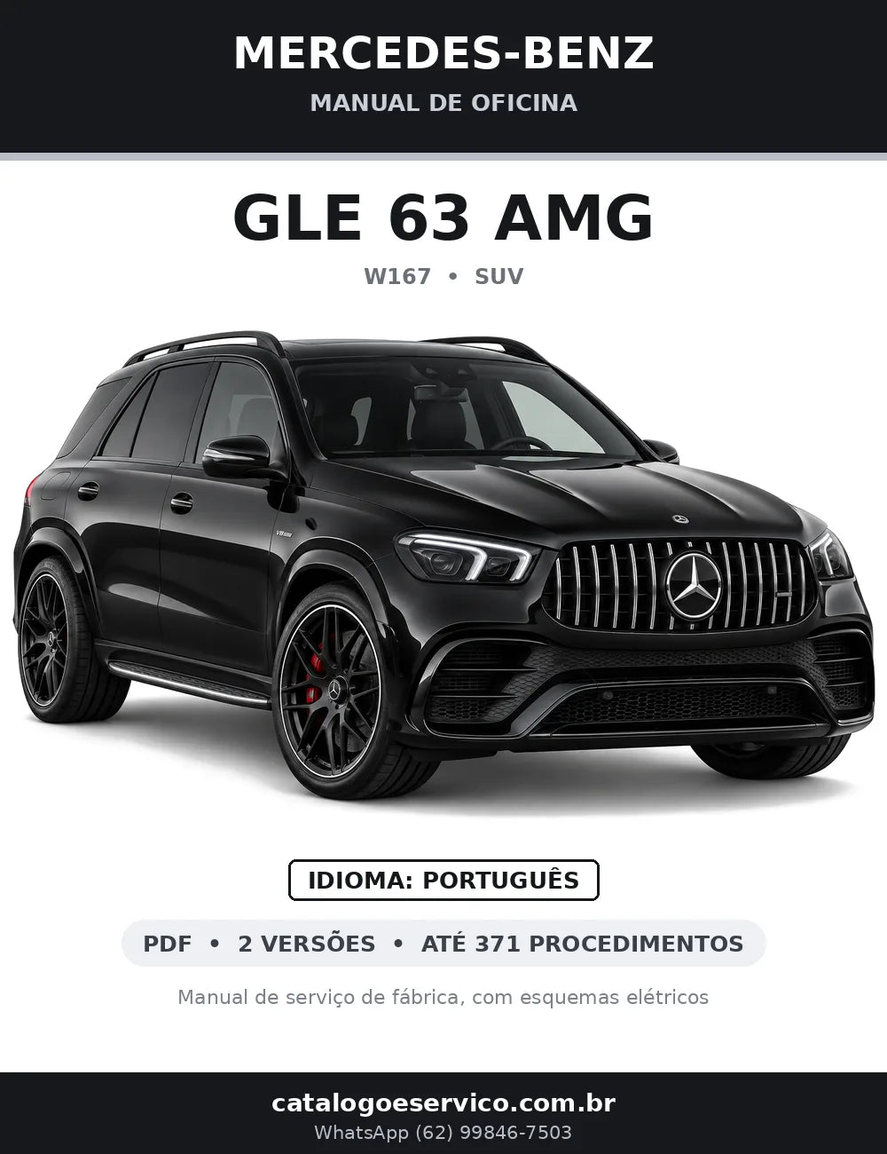 Capa do manual de oficina Mercedes-Benz GLE 63 AMG (W167)