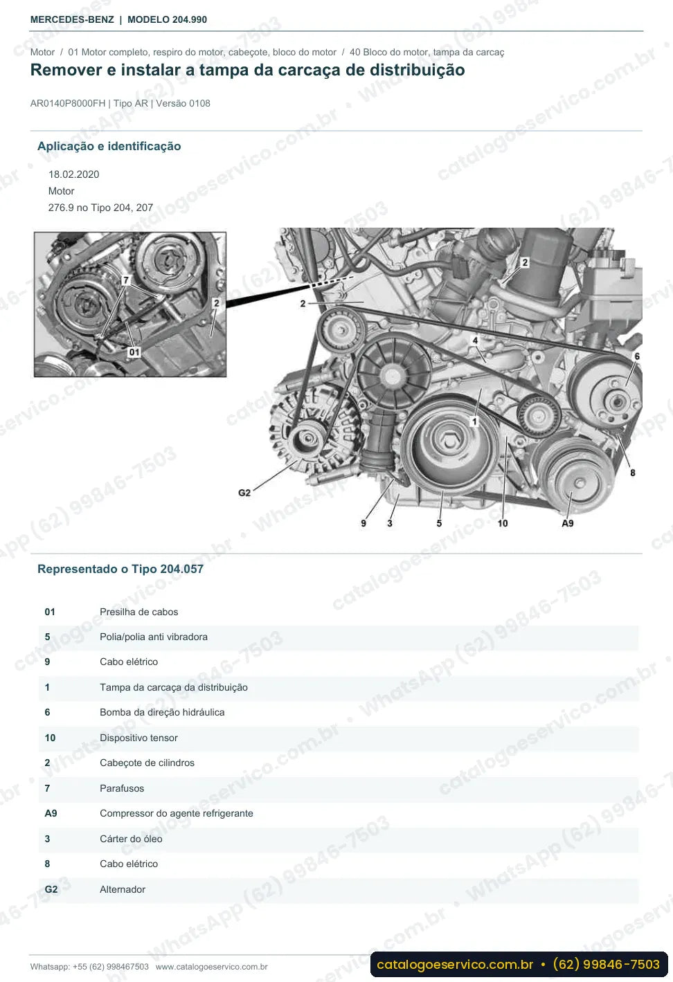 Página de procedimento do manual de oficina Mercedes-Benz GLK 300 4MATIC (X204)