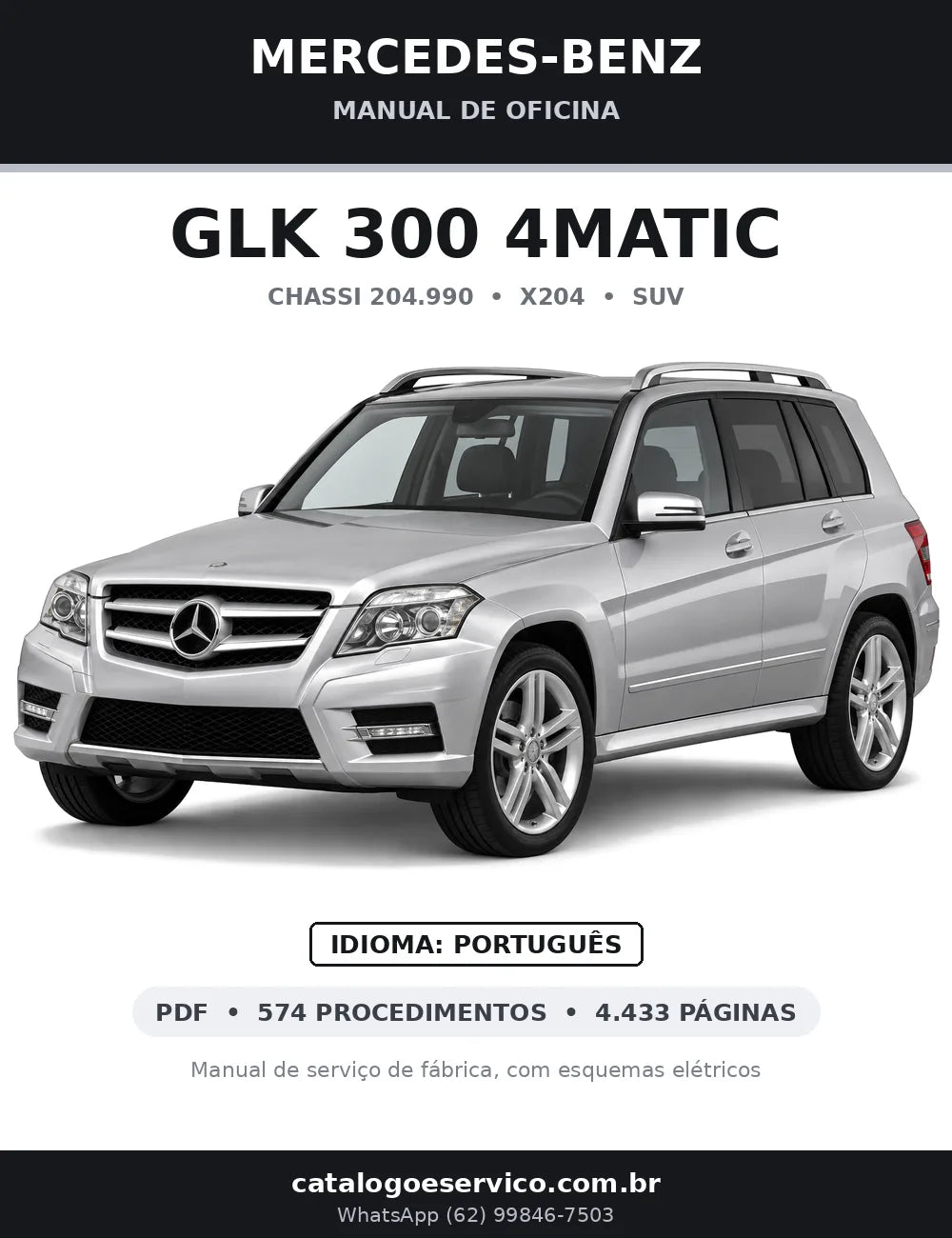 Capa do manual de oficina Mercedes-Benz GLK 300 4MATIC (X204)