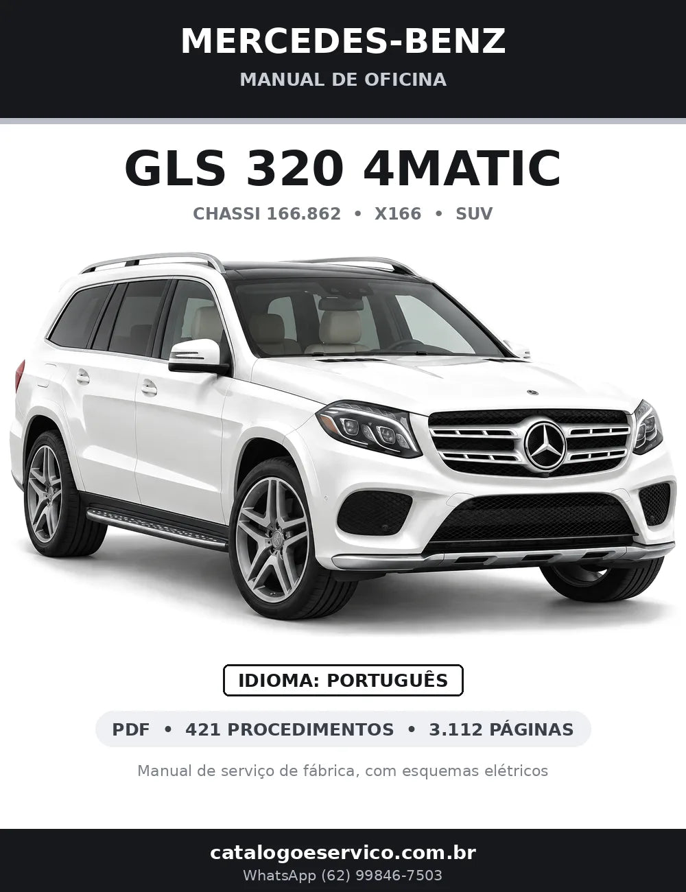 Capa do manual de oficina Mercedes-Benz GLS 320 4MATIC (X166)