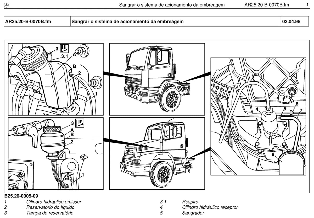 Página do manual de oficina Mercedes-Benz L 1215 (3 versões)