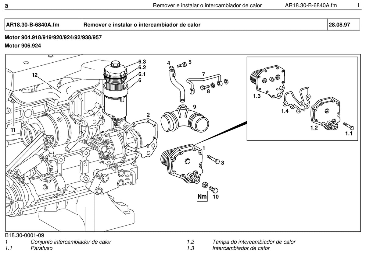 Página do manual de oficina Mercedes-Benz L 1418 (4 versões)