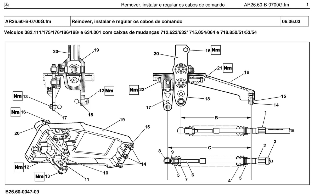 Página do manual de oficina Mercedes-Benz L 1620 (4 versões)