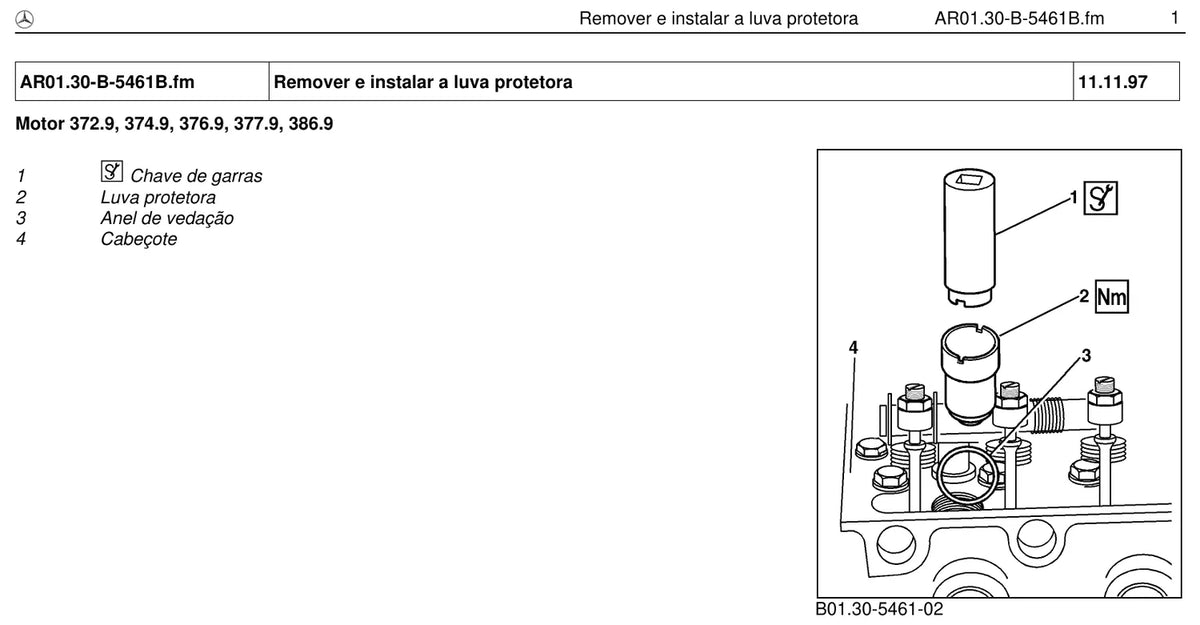 Página do manual de oficina Mercedes-Benz L 1621 (2 versões)