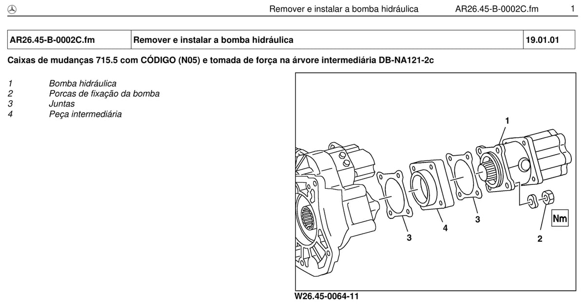 Página do manual de oficina Mercedes-Benz L 1622 (3 versões)
