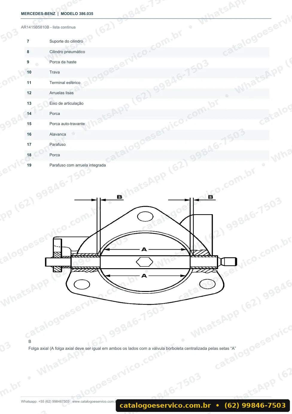 Página de procedimento do manual de oficina Mercedes-Benz L 1625 / L 1725