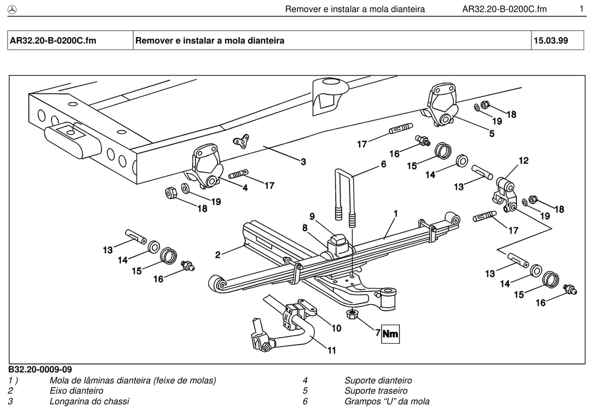 Página do manual de oficina Mercedes-Benz L 1633