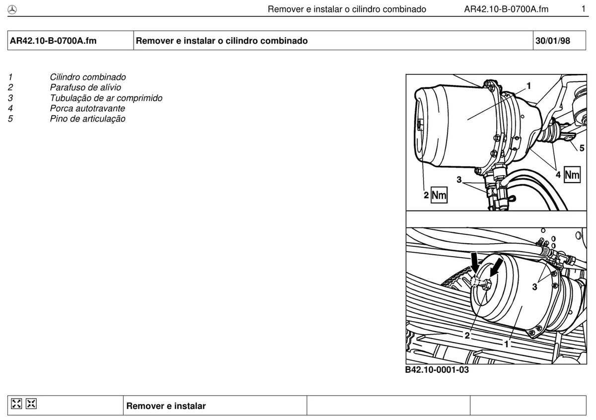 Página do manual de oficina Mercedes-Benz L 1634