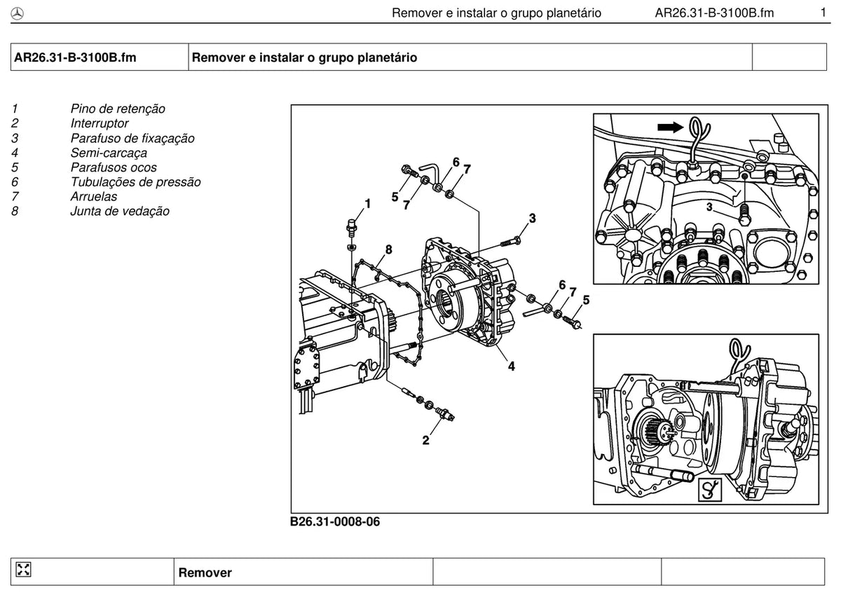 Página do manual de oficina Mercedes-Benz L 2635