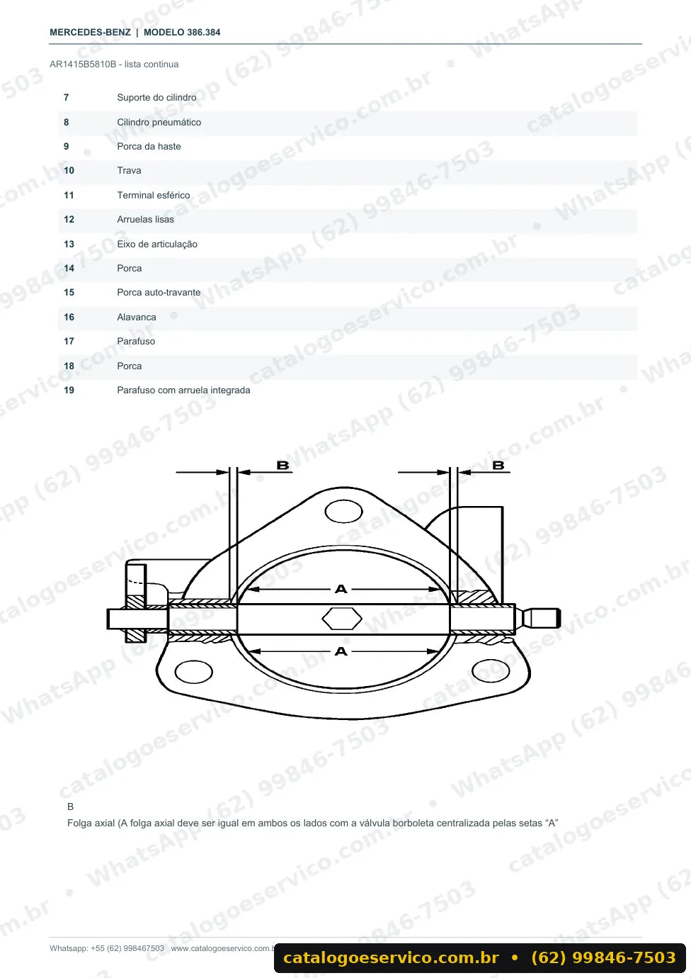Página de procedimento do manual de oficina Mercedes-Benz L / LB / LK 2325