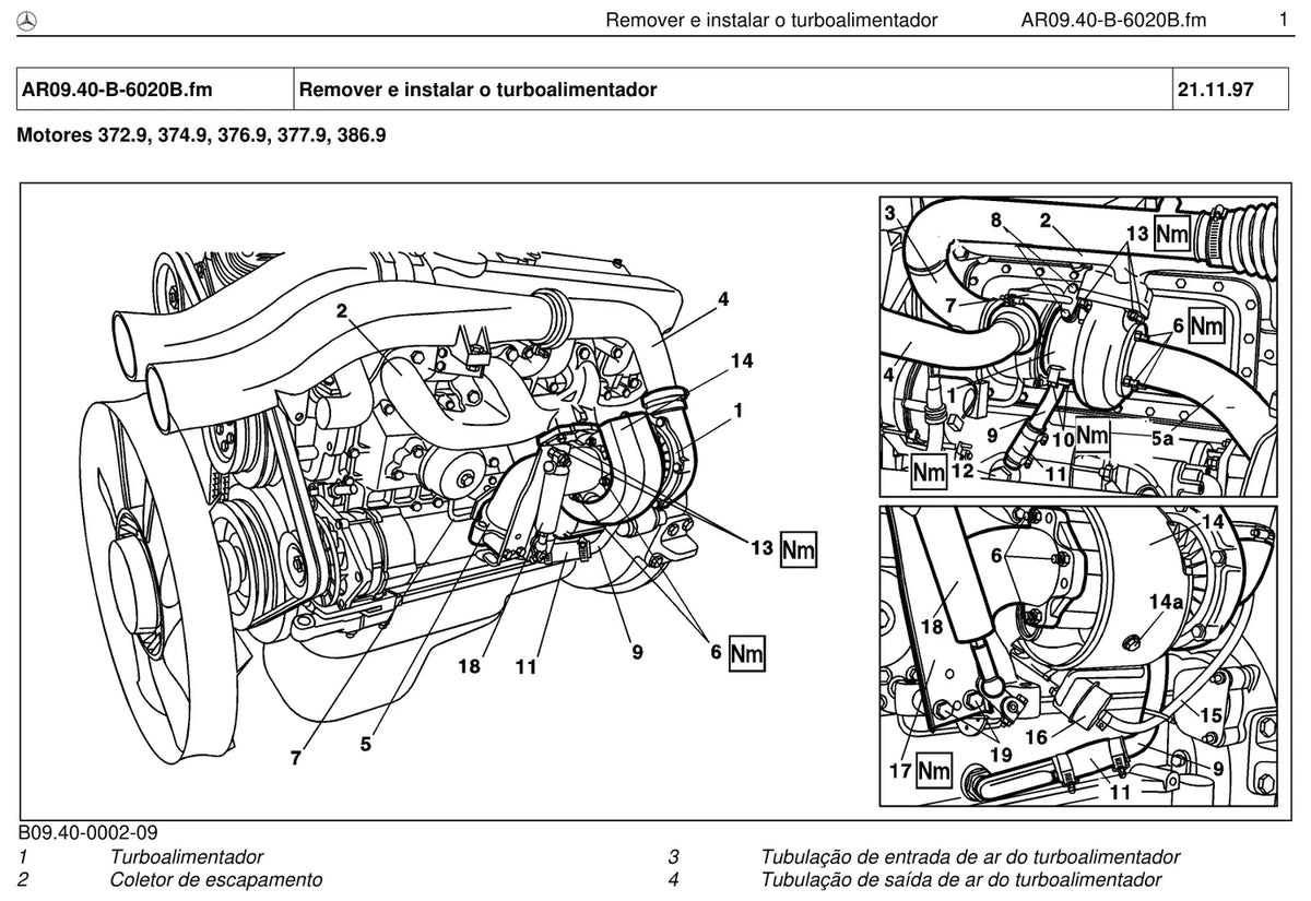 Página do manual de oficina Mercedes-Benz LAK 1418