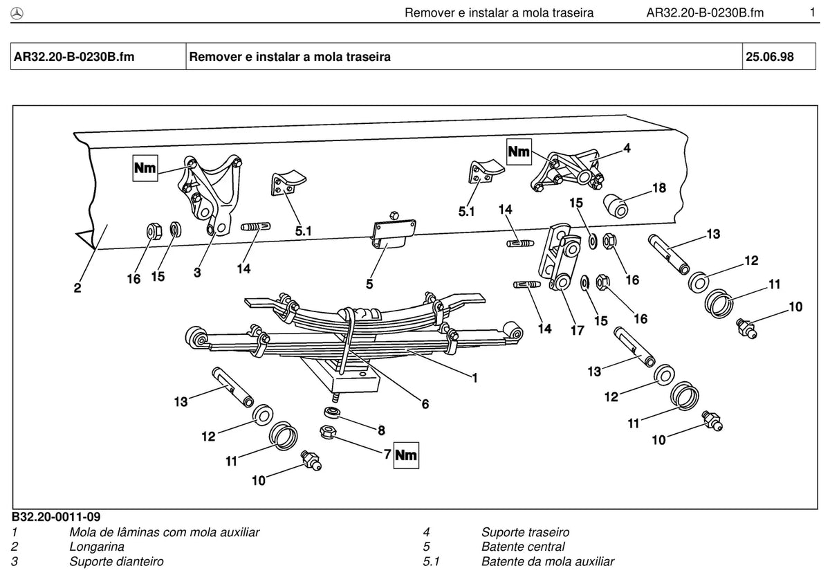Página do manual de oficina Mercedes-Benz LB 2325