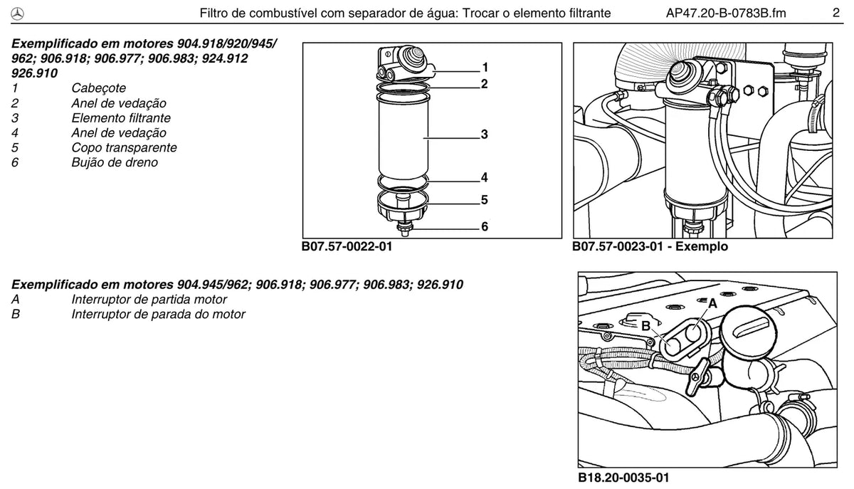 Página do manual de oficina Mercedes-Benz LK 1614