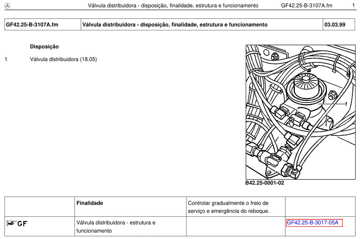 Página do manual de oficina Mercedes-Benz LK 1620
