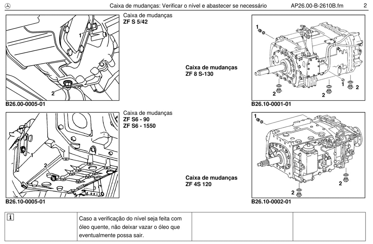 Página do manual de oficina Mercedes-Benz LK 1621