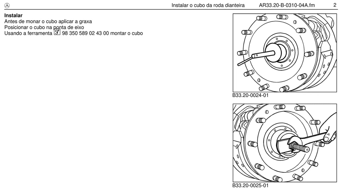 Página do manual de oficina Mercedes-Benz LK 1935