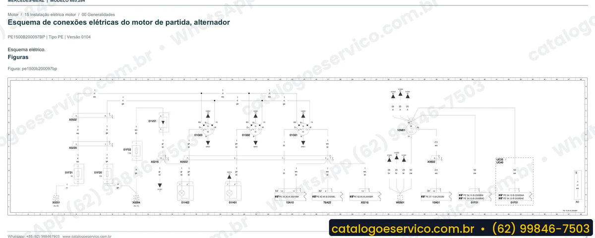 Página de esquema elétrico do Mercedes-Benz LO 1019