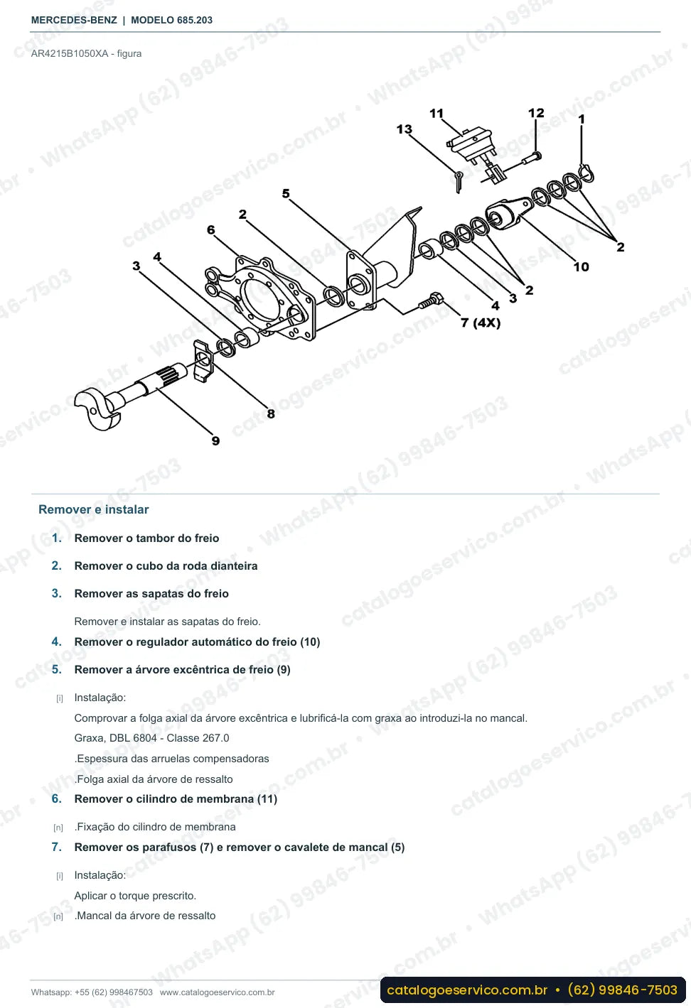 Página de procedimento do manual de oficina Mercedes-Benz LO 916