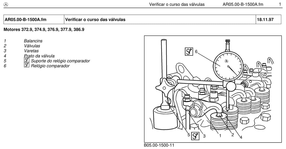 Página do manual de oficina Mercedes-Benz LS 1622