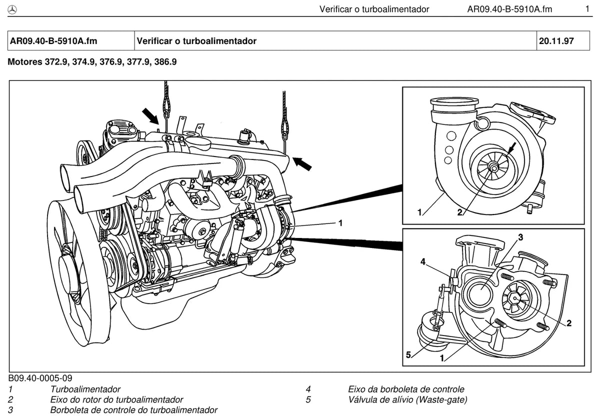 Página do manual de oficina Mercedes-Benz LS 1622