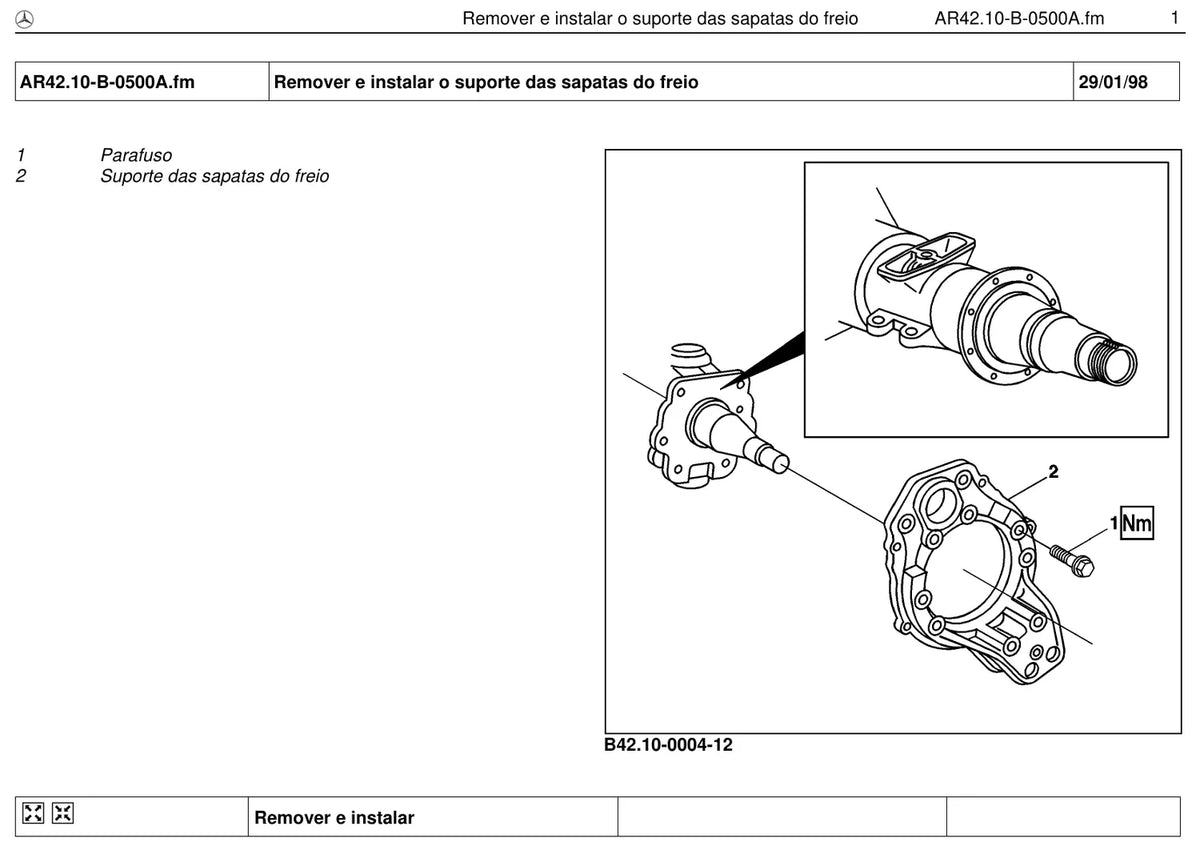 Página do manual de oficina Mercedes-Benz LS 1633
