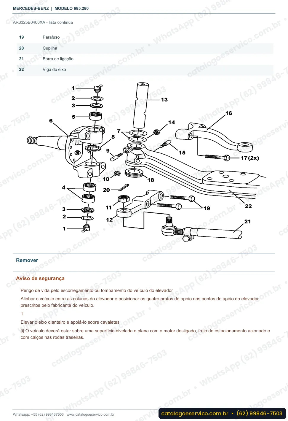 Página de procedimento do manual de oficina Mercedes-Benz MBO 1118