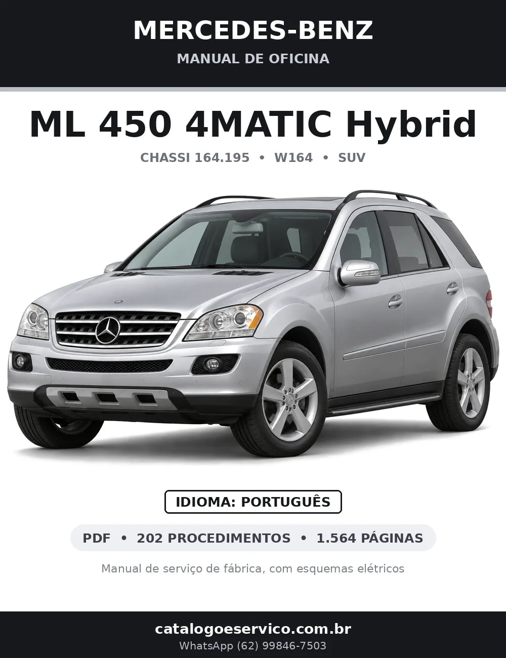 Capa do manual de oficina Mercedes-Benz ML 450 4MATIC Hybrid (W164)