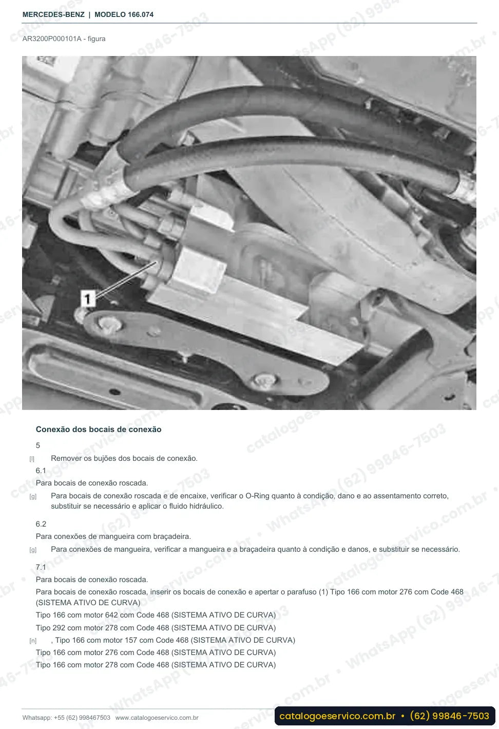 Página de procedimento do manual de oficina Mercedes-Benz ML 63 AMG / AMG GLE 63 (W166)