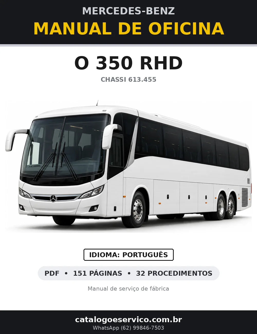 Capa do manual de oficina Mercedes-Benz O 350 RHD