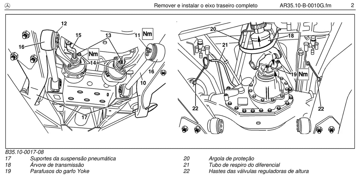 Página do manual de oficina Mercedes-Benz O 364 (2 versões)