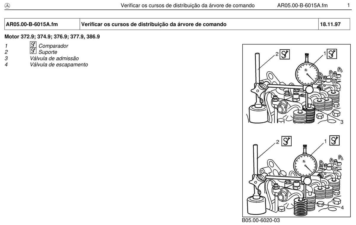 Página do manual de oficina Mercedes-Benz O 371 (9 versões)