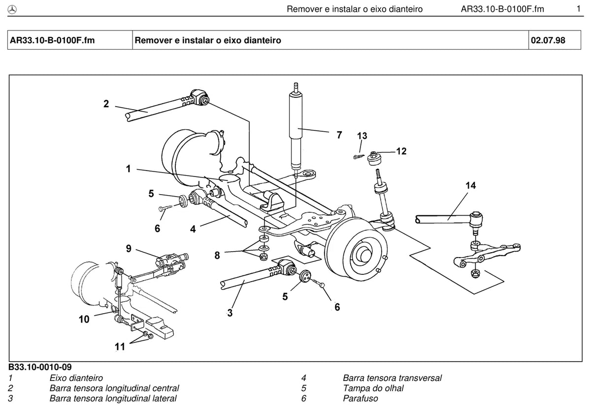 Página do manual de oficina Mercedes-Benz O 374