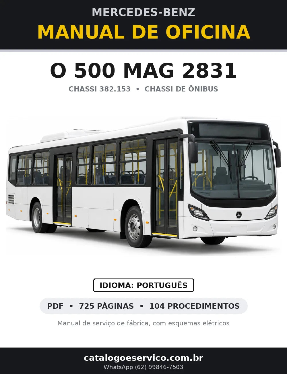 Capa do manual de oficina Mercedes-Benz O 500 MAG 2831