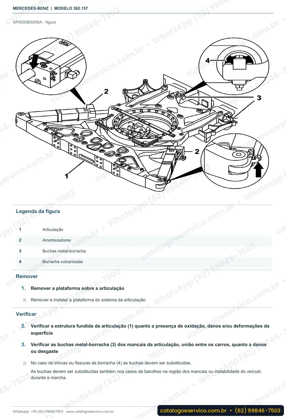Página de procedimento do manual de oficina Mercedes-Benz O 500 MDA 3736