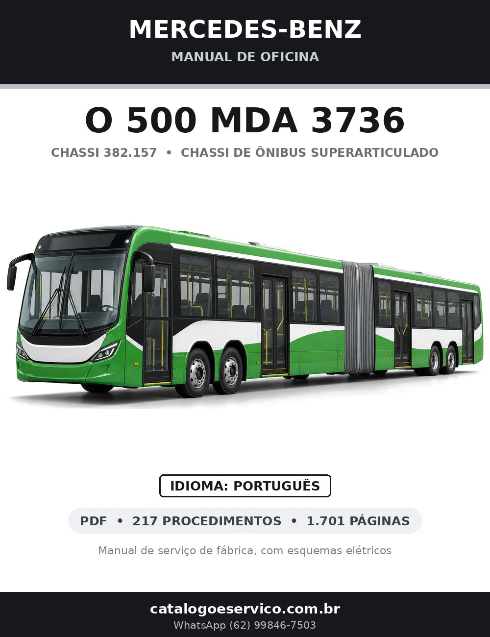 Capa do manual de oficina Mercedes-Benz O 500 MDA 3736