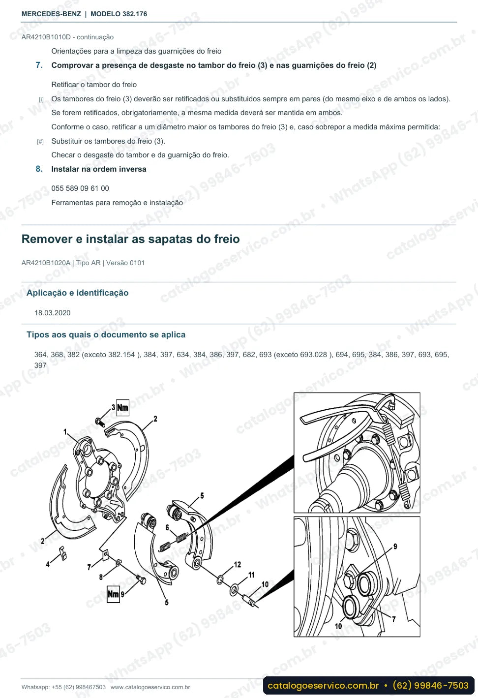 Página de procedimento do manual de oficina Mercedes-Benz O 500 R 1830