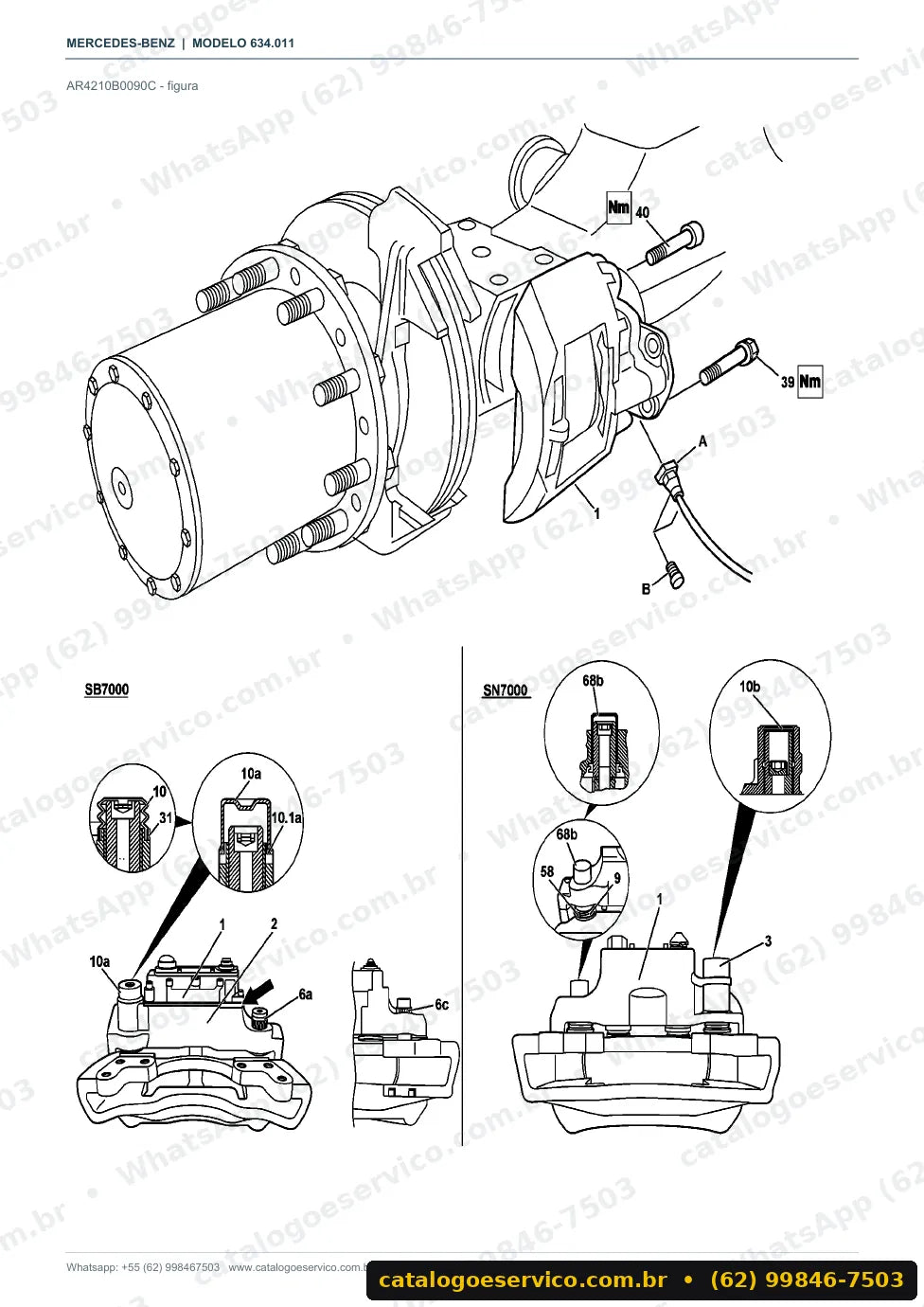 Página de procedimento do manual de oficina Mercedes-Benz O 500 RS 1735