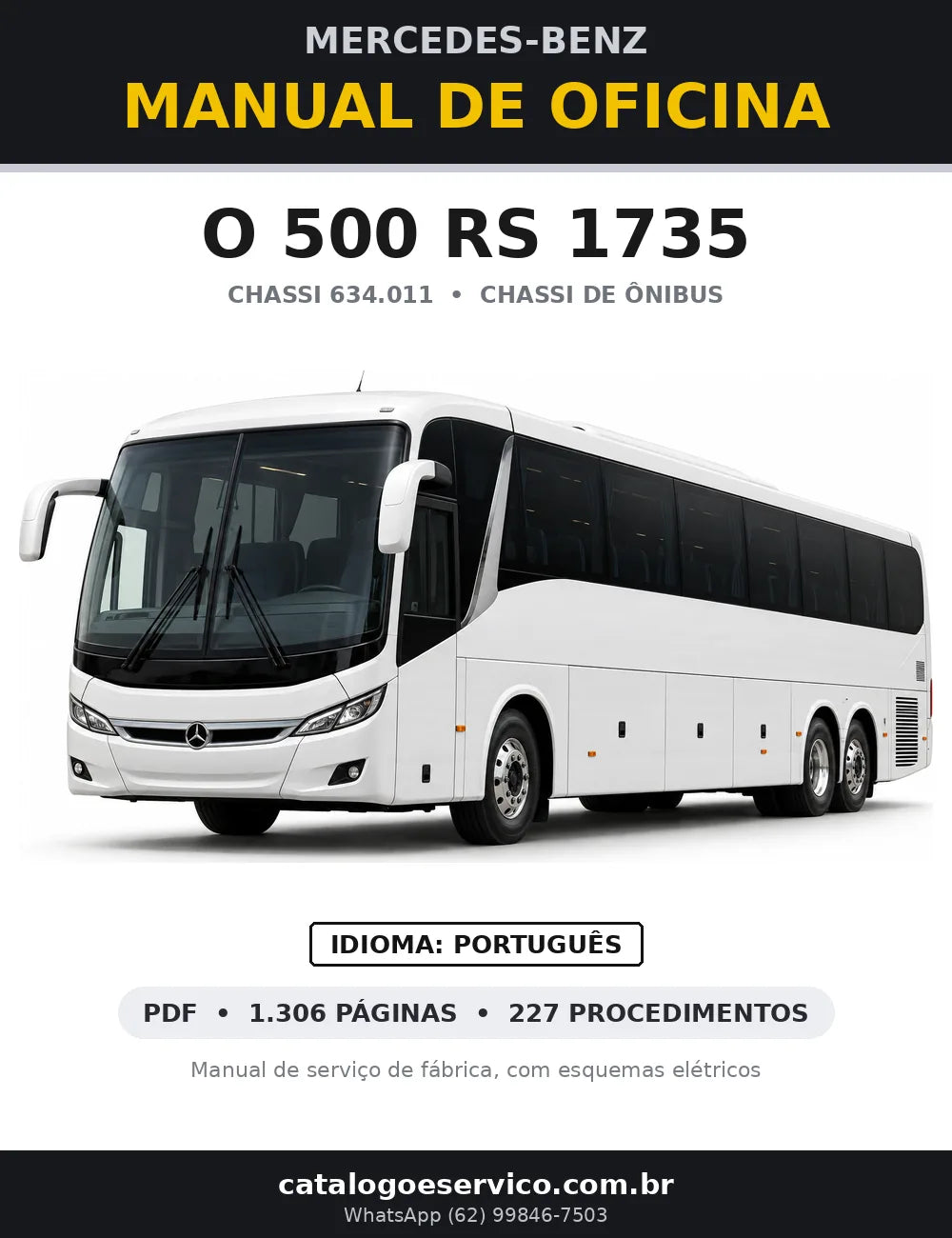 Capa do manual de oficina Mercedes-Benz O 500 RS 1735