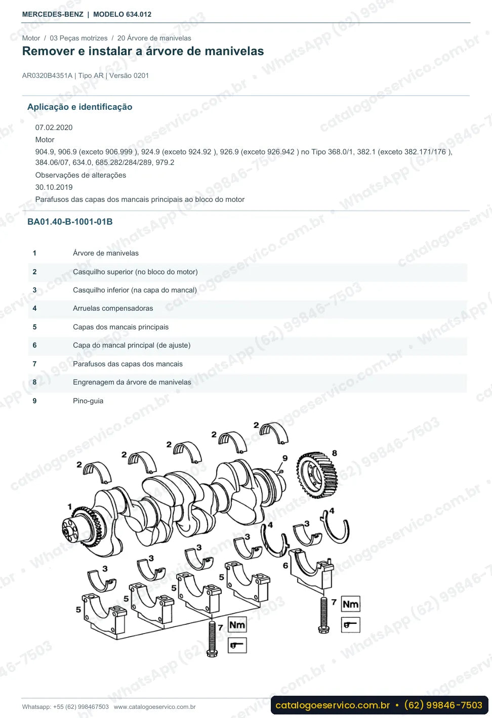 Página de procedimento do manual de oficina Mercedes-Benz O 500 RS 1941