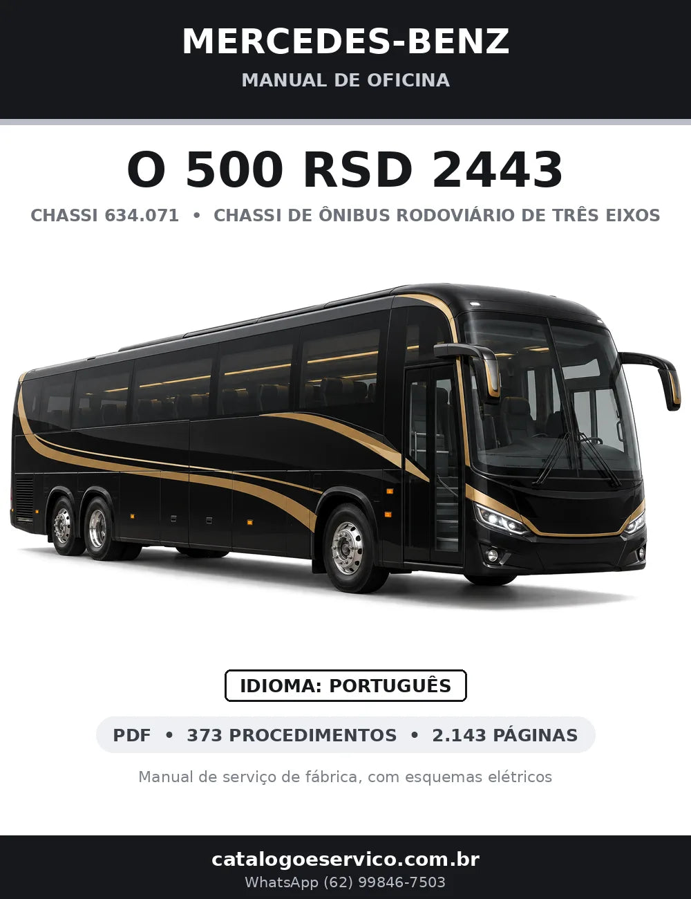 Capa do manual de oficina Mercedes-Benz O 500 RSD 2443