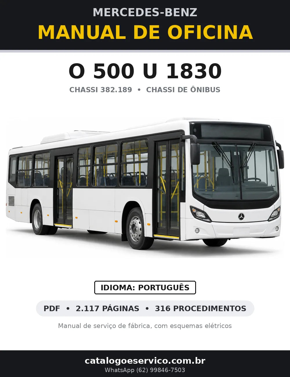 Capa do manual de oficina Mercedes-Benz O 500 U 1830