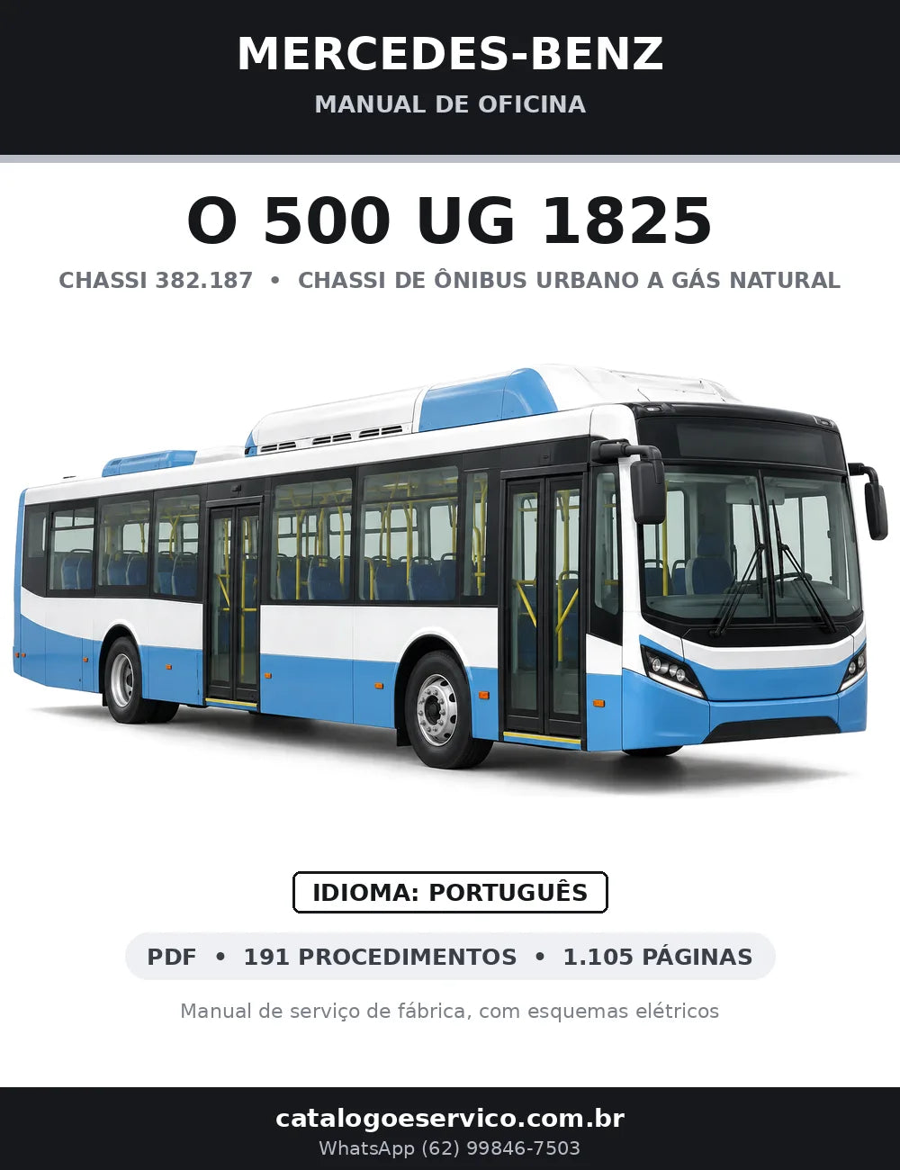 Capa do manual de oficina Mercedes-Benz O 500 UG 1825