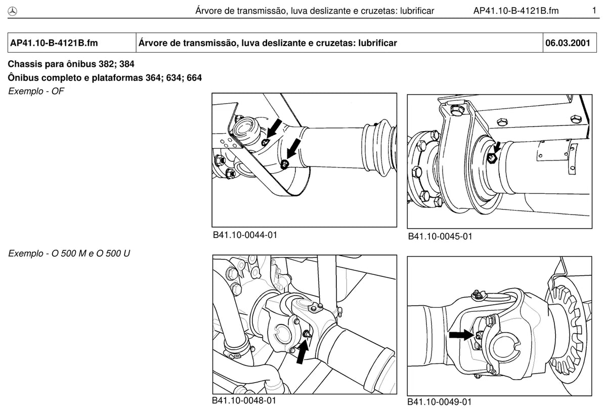 Página do manual de oficina Mercedes-Benz OF 1215